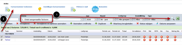 Factuurnummer toekennen
