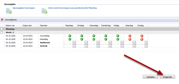 Inschrijving: opvangplan nakijken